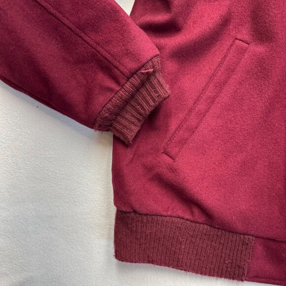 Vintage 80s LL Bean Plaid Lined Wool Bomber Jacket Coat Mens Size Large Red READ - Picture 9 of 16